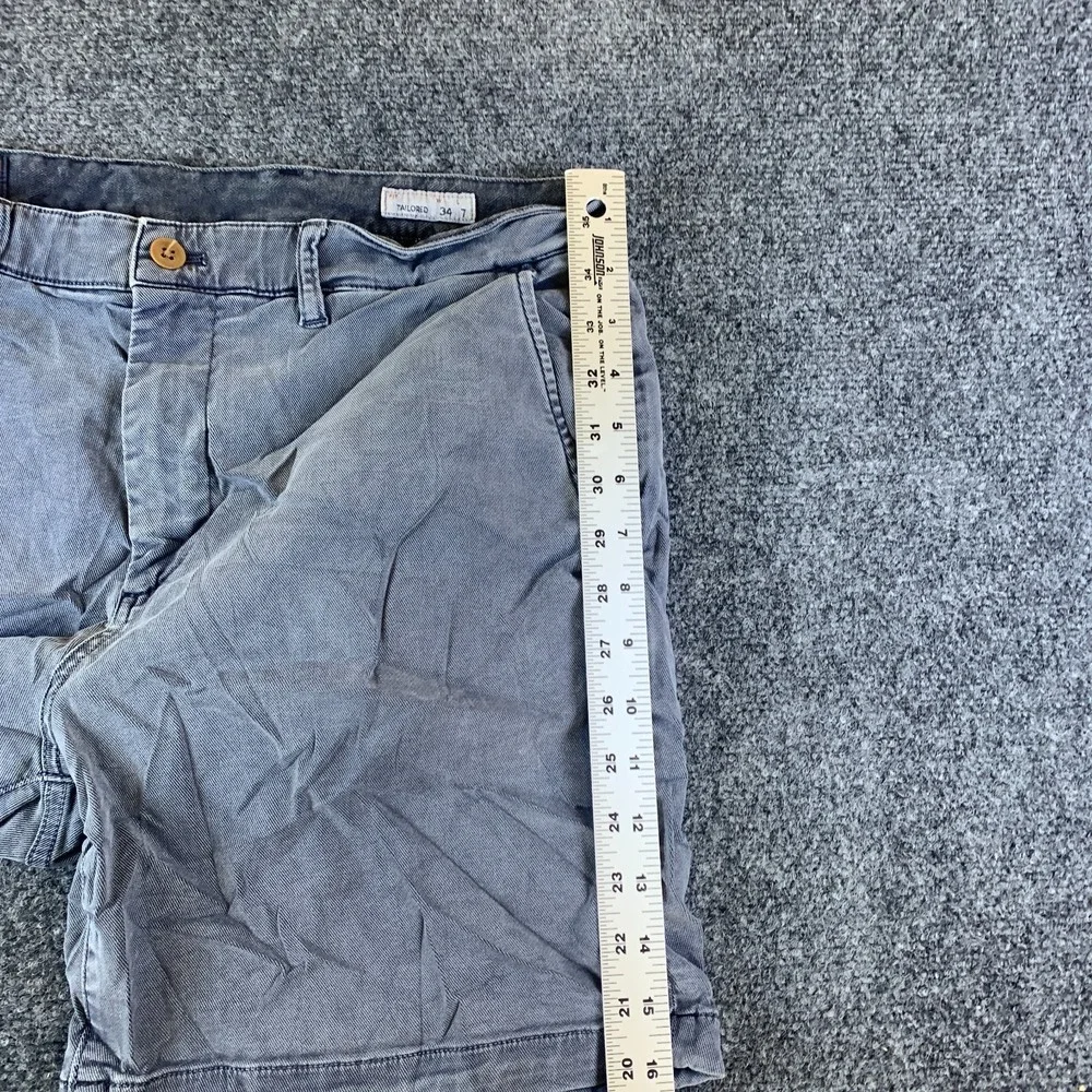 Faherty Chino Shorts Mens 34 Gray Good Coastline Premium Tailored Fit 7in Inseam